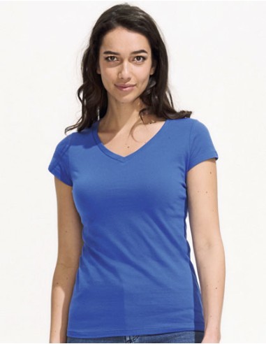 SOL-11388-Womens V-Neck-T-Shirt Moon